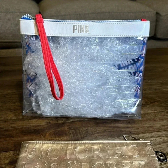 Victoria’s Secret / PINK Bundle of 2 Cosmetics Skincare Makeup Zipper Bags Cases - Picture 2 of 8